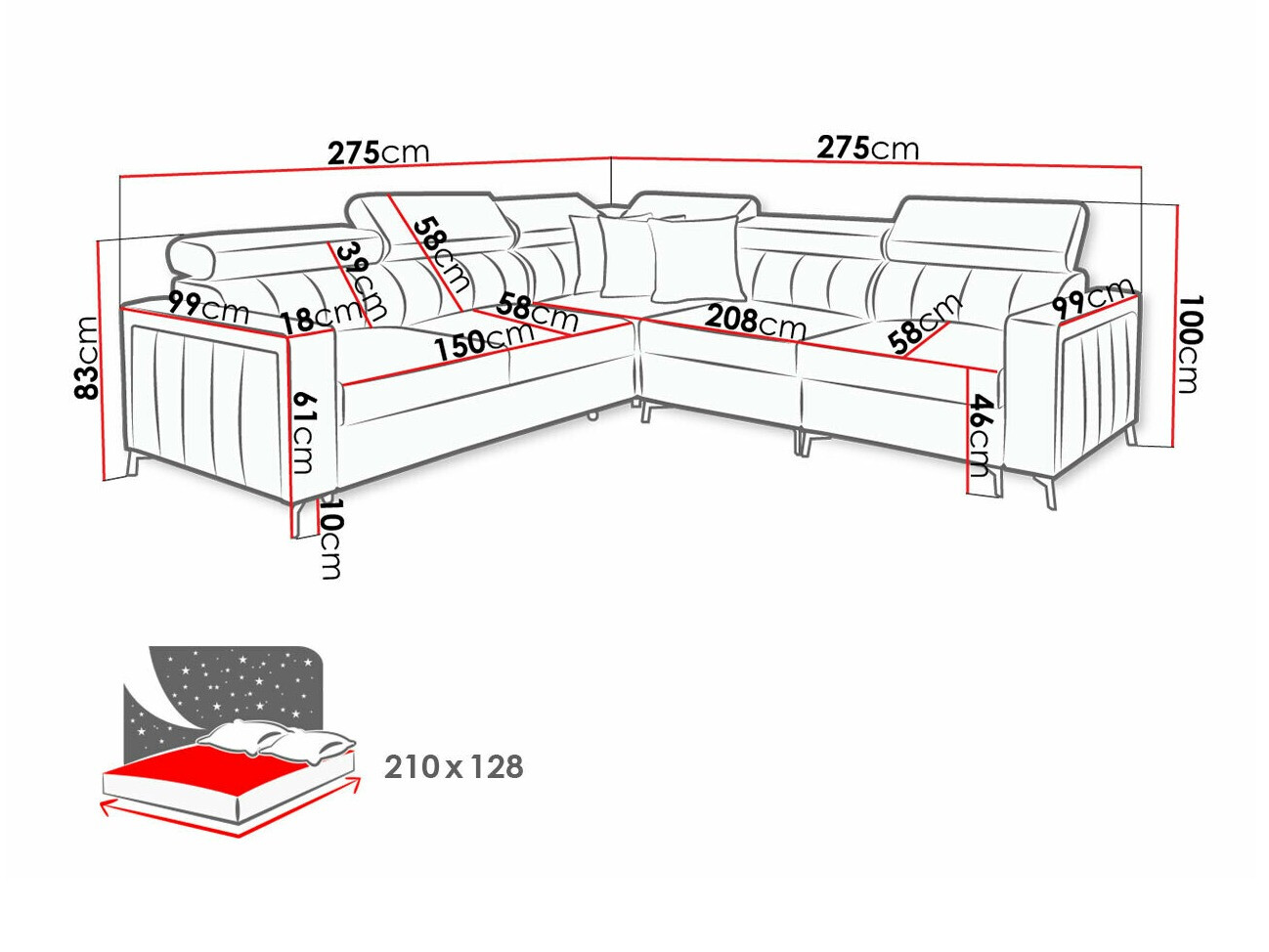 Ugaona sofa Sarasota 152 (Mono 231 + Botanical 36)