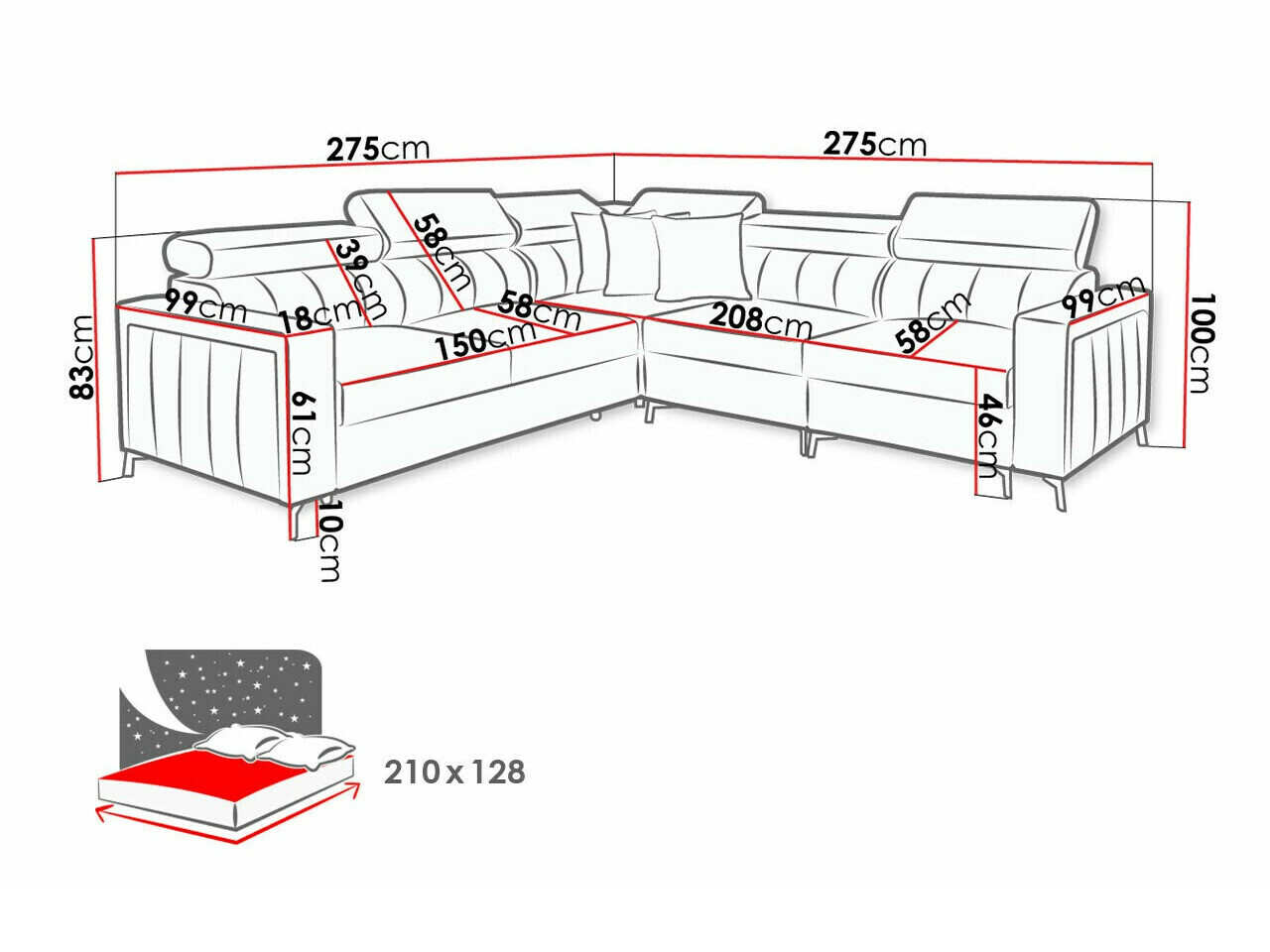 Ugaona sofa Sarasota 152 (Mono 234 + Botanical 36)