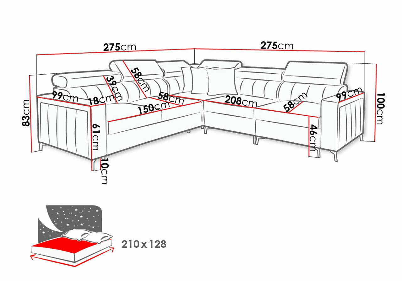 Ugaona sofa Sarasota 152 (Mono 235 + Botanical 36)