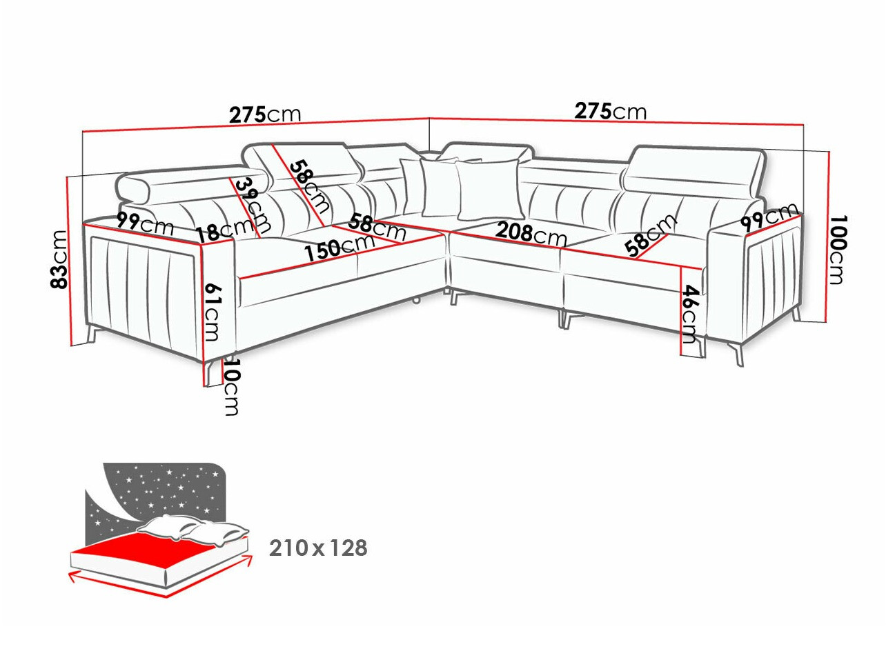 Ugaona sofa Sarasota 152 (Mono 242 + Botanical 36)