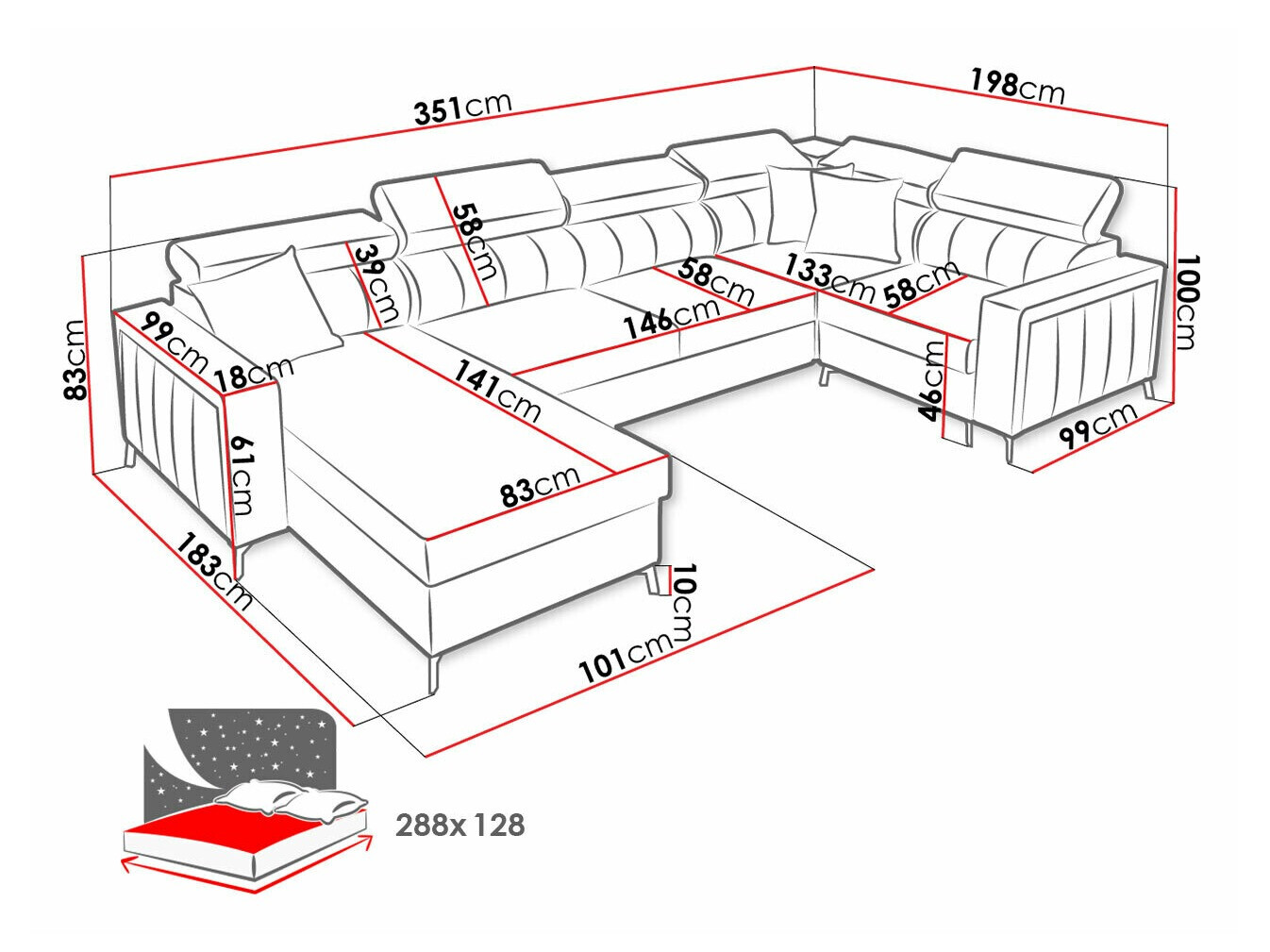 Ugaona sofa Sarasota 154 (Mono 235 + Botanical 36)