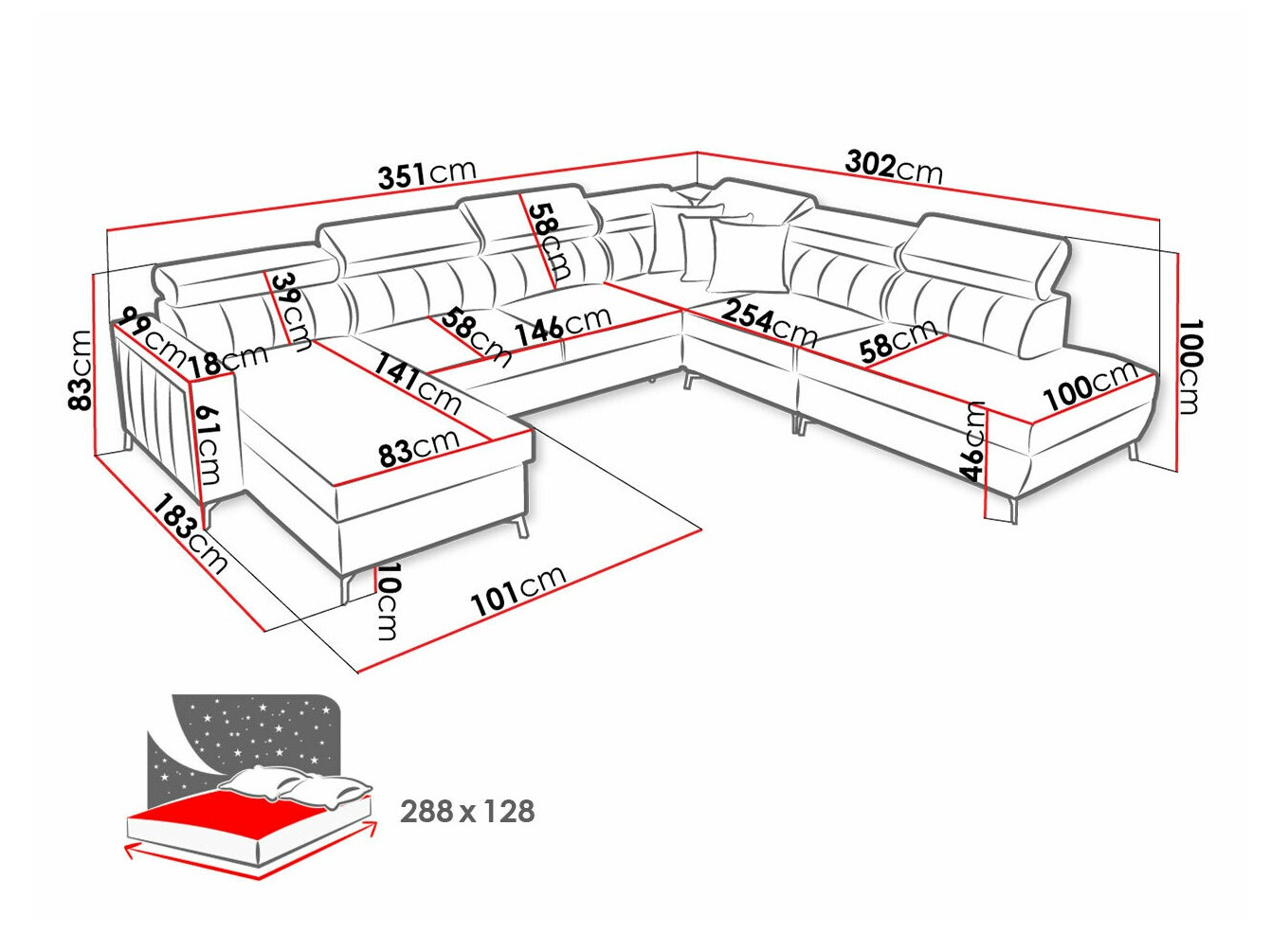 Ugaona sofa Sarasota 155 (Mono 235 + Botanical 36)