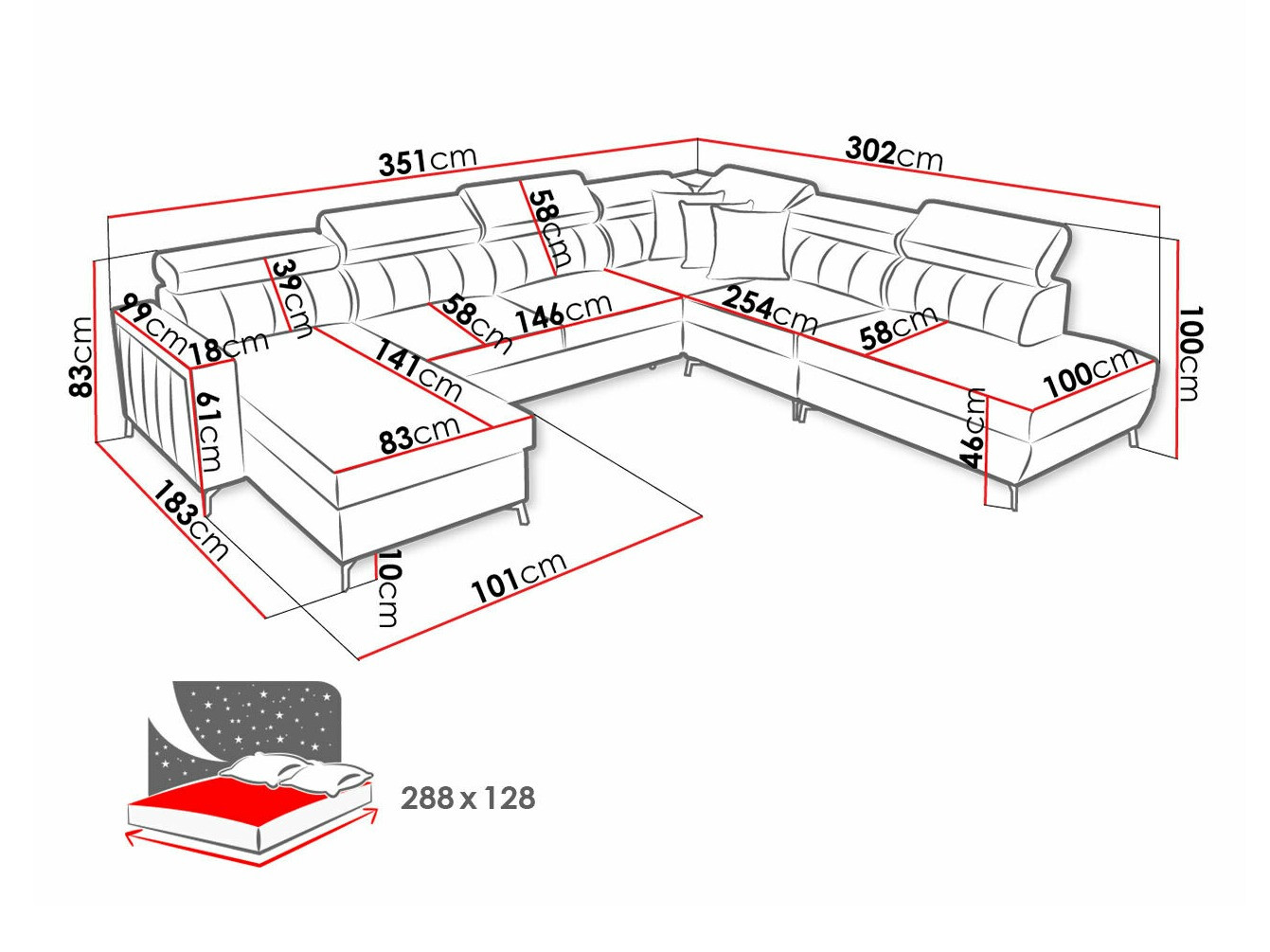 Ugaona sofa Sarasota 155 (Mono 235 + Botanical 36)