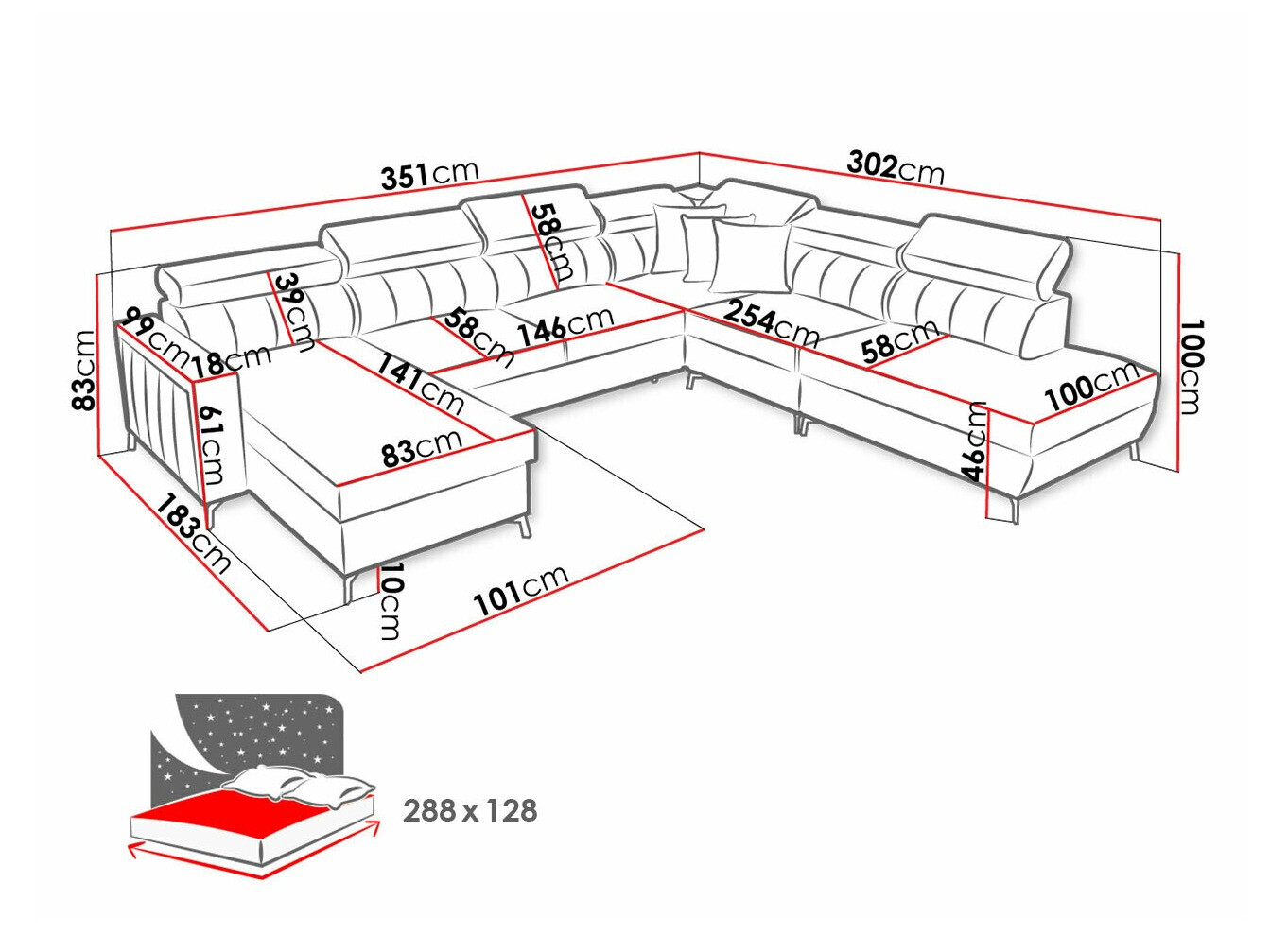 Ugaona sofa Sarasota 155 (Mono 242 + Botanical 36)