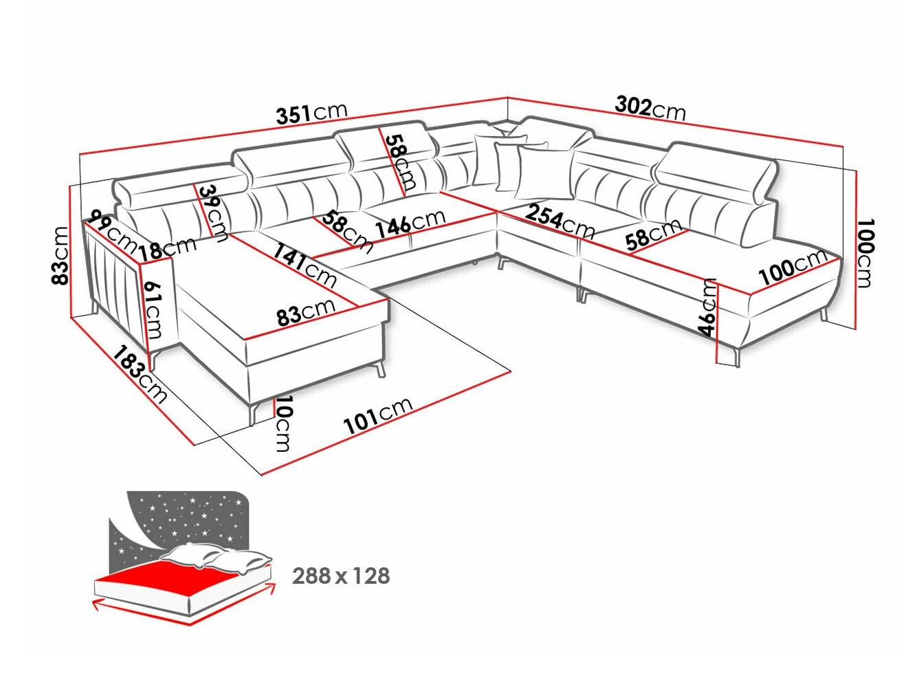 Ugaona sofa Sarasota 155 (Mono 242 + Botanical 36)