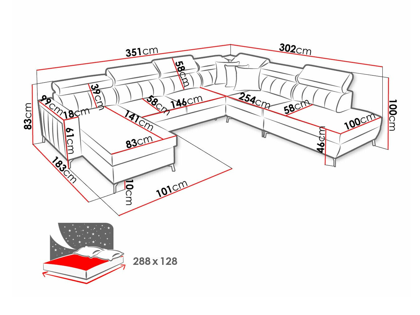 Ugaona sofa Sarasota 155 (Mono 244 + Botanical 36)