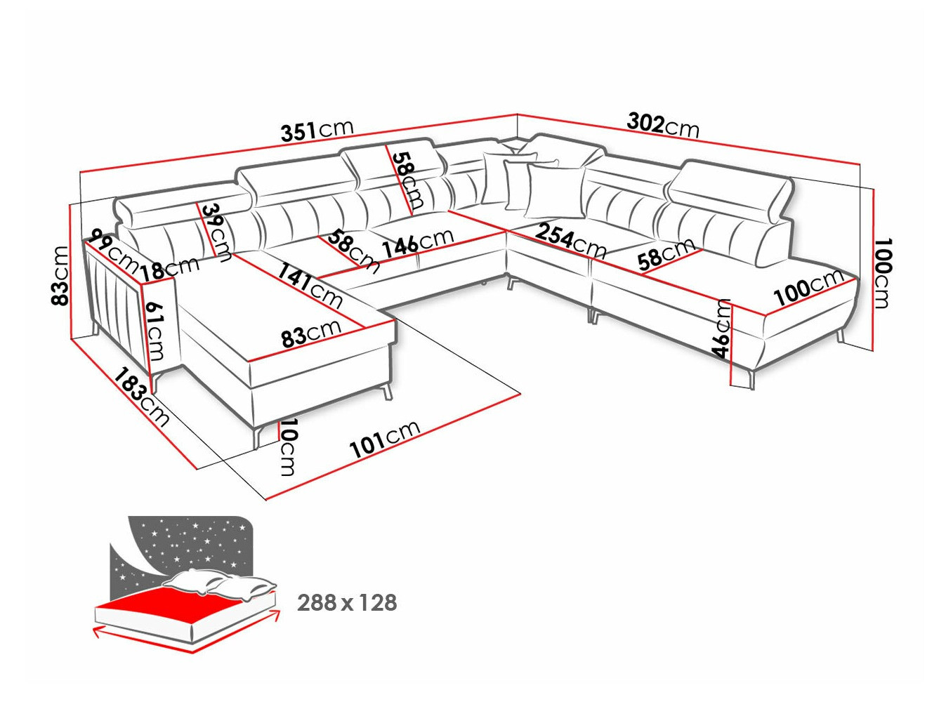 Ugaona sofa Sarasota 155 (Mono 244 + Botanical 36)