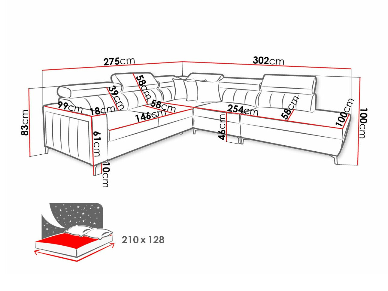 Ugaona sofa Sarasota 156 (Mono 231 + Botanical 36)