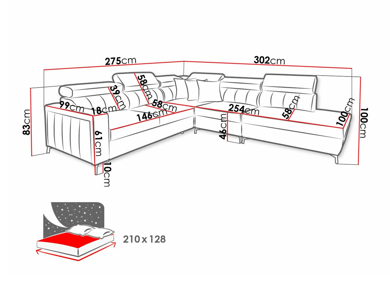 Ugaona sofa Sarasota 156 (Mono 231 + Botanical 36)