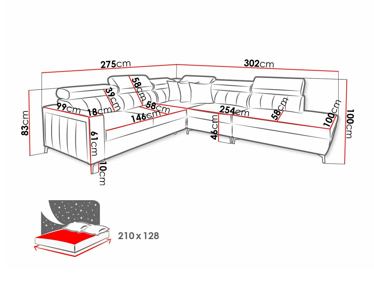 Ugaona sofa Sarasota 156 (Mono 234 + Botanical 36)