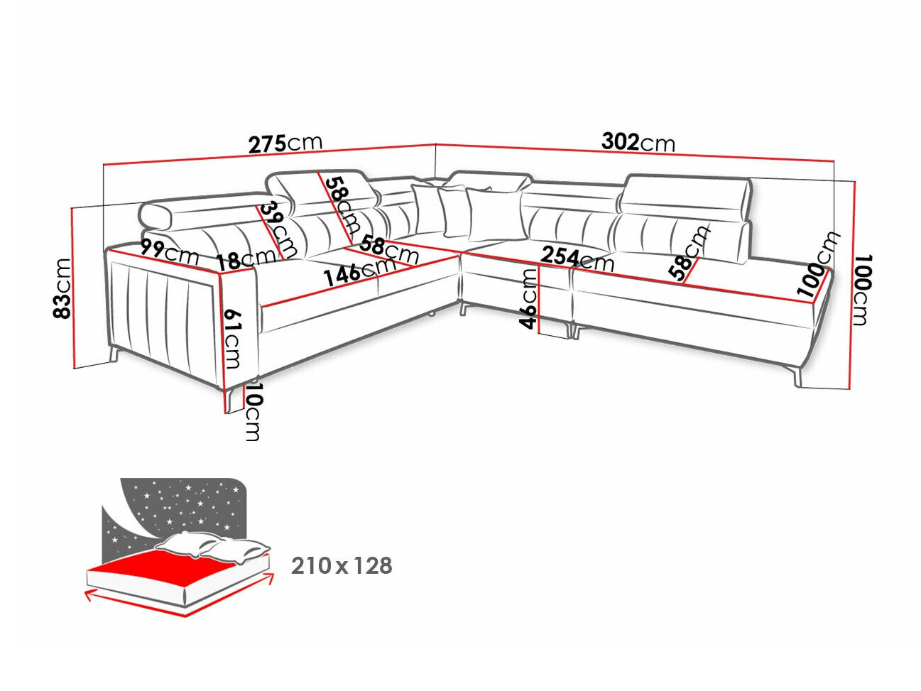 Ugaona sofa Sarasota 156 (Mono 242 + Botanical 36)