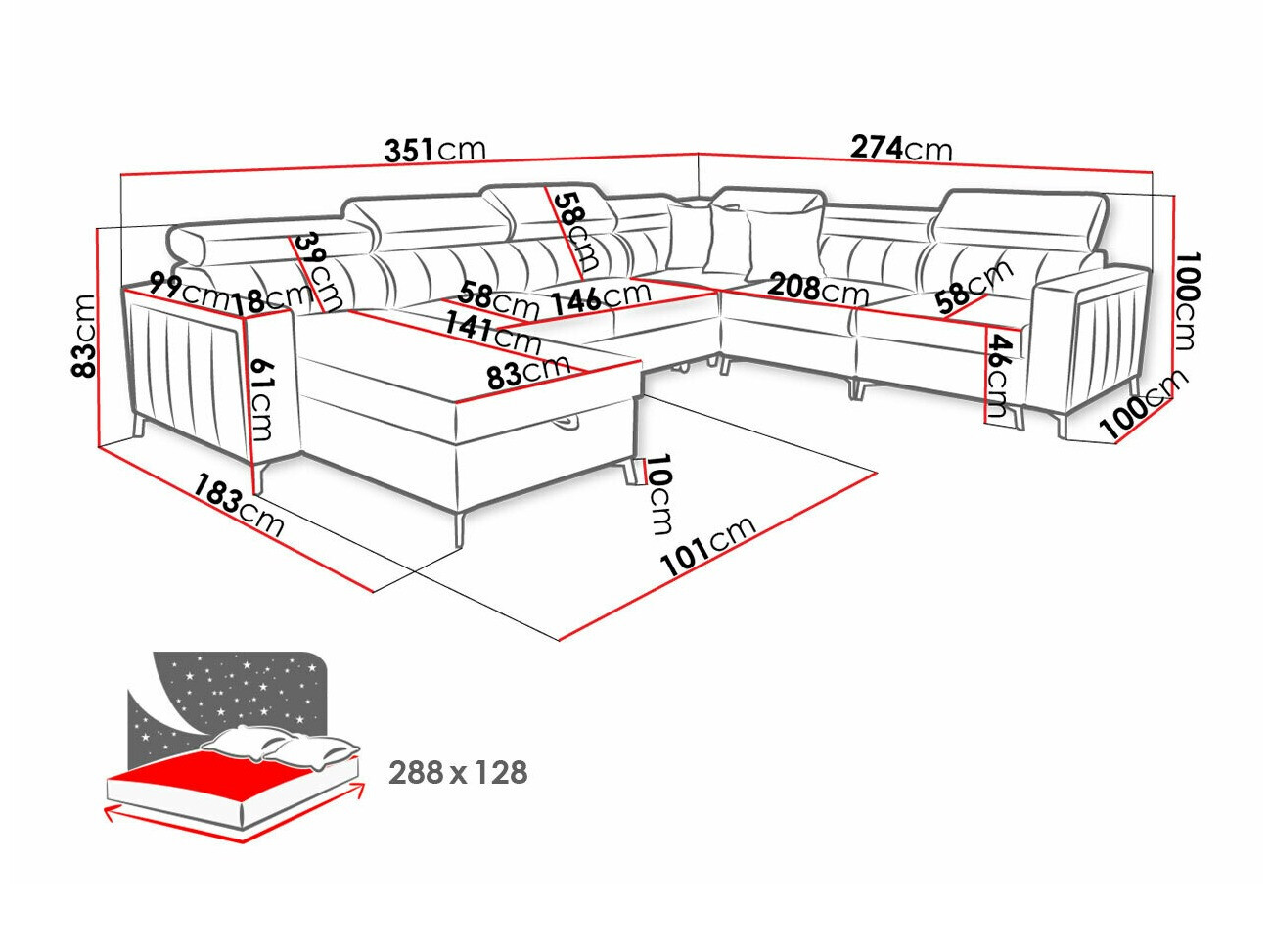 Ugaona sofa Sarasota 157 (Mono 242 + Botanical 36)