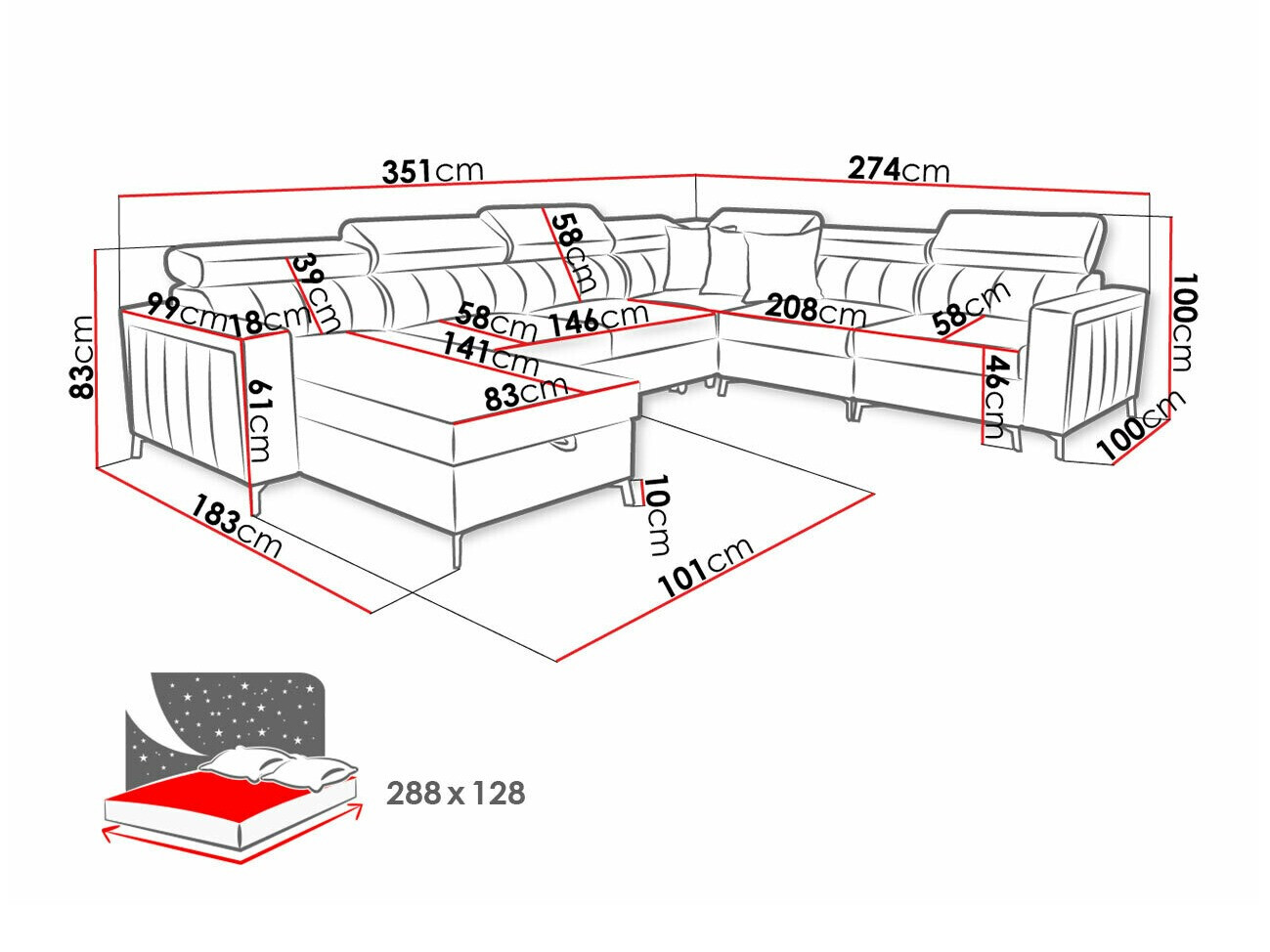 Ugaona sofa Sarasota 157 (Mono 234 + Botanical 36)
