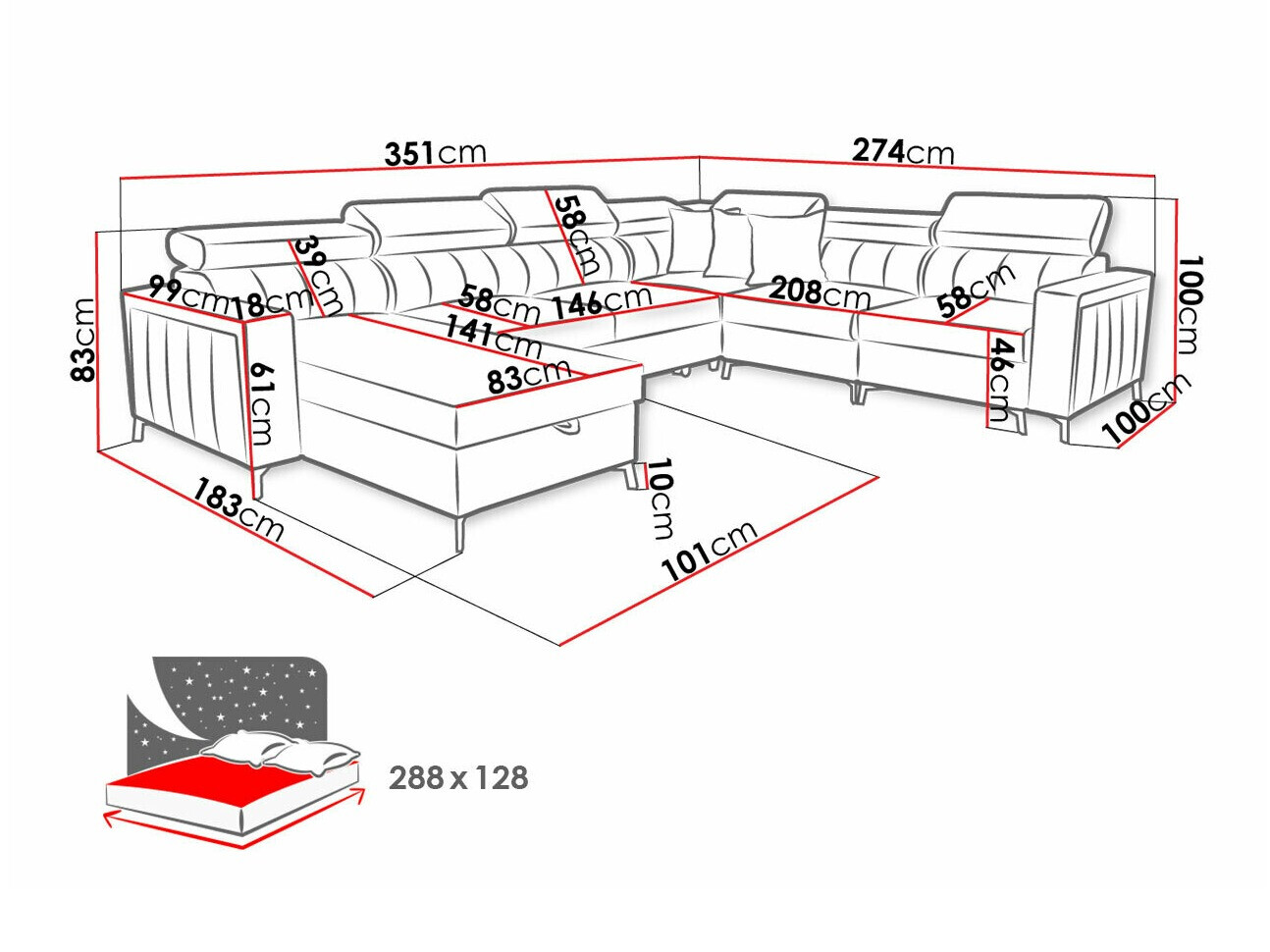 Ugaona sofa Sarasota 157 (Mono 234 + Botanical 36)