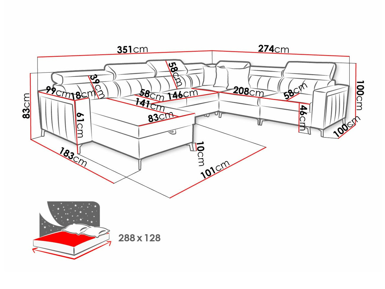 Ugaona sofa Sarasota 157 (Mono 235 + Botanical 36)