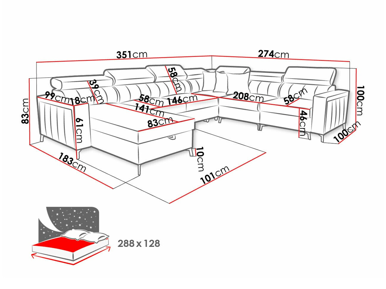 Ugaona sofa Sarasota 157 (Mono 242 + Botanical 36)