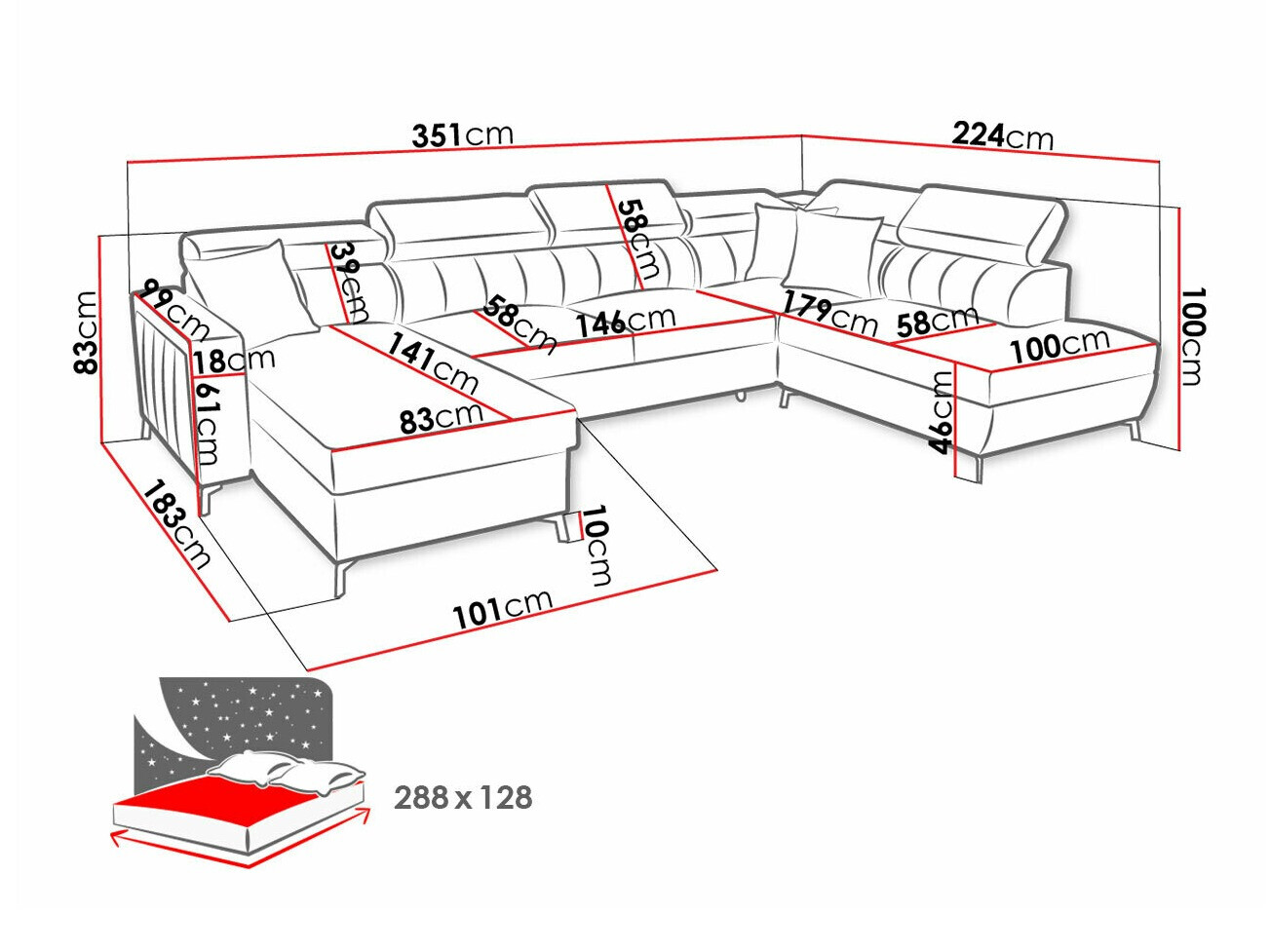 Ugaona sofa Sarasota 158 (Mono 231 + Botanical 36)