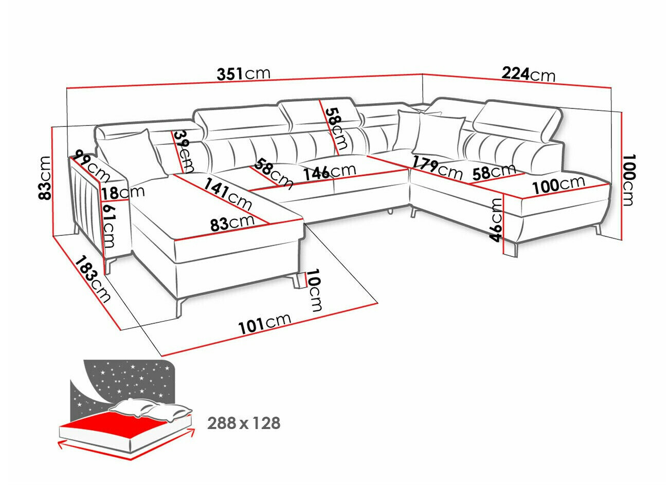 Ugaona sofa Sarasota 158 (Mono 235 + Botanical 36)