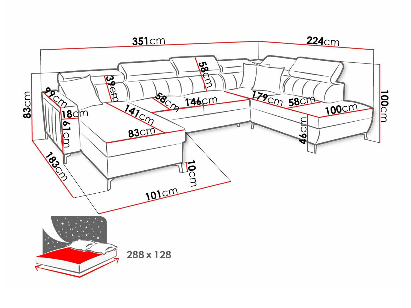 Ugaona sofa Sarasota 158 (Mono 242 + Botanical 36)