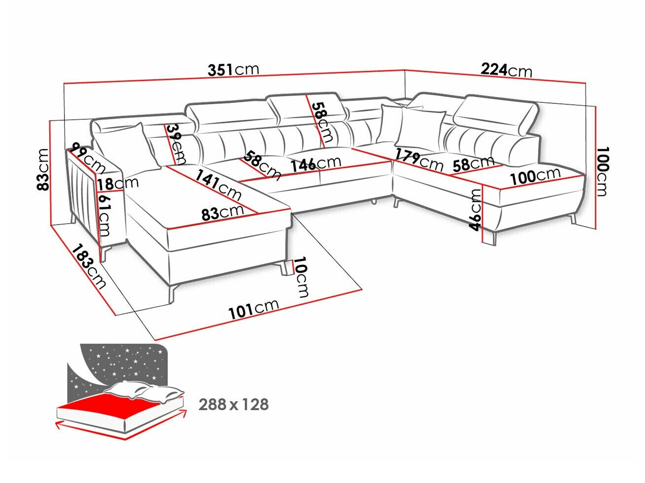 Ugaona sofa Sarasota 158 (Mono 242 + Botanical 36)