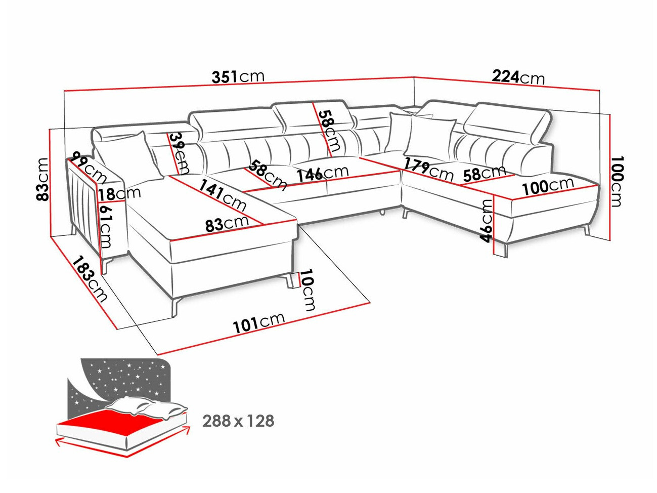 Ugaona sofa Sarasota 158 (Mono 244 + Botanical 36)