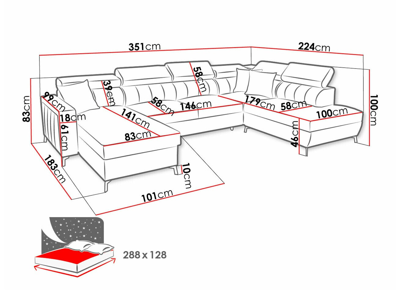 Ugaona sofa Sarasota 158 (Mono 244 + Botanical 36)