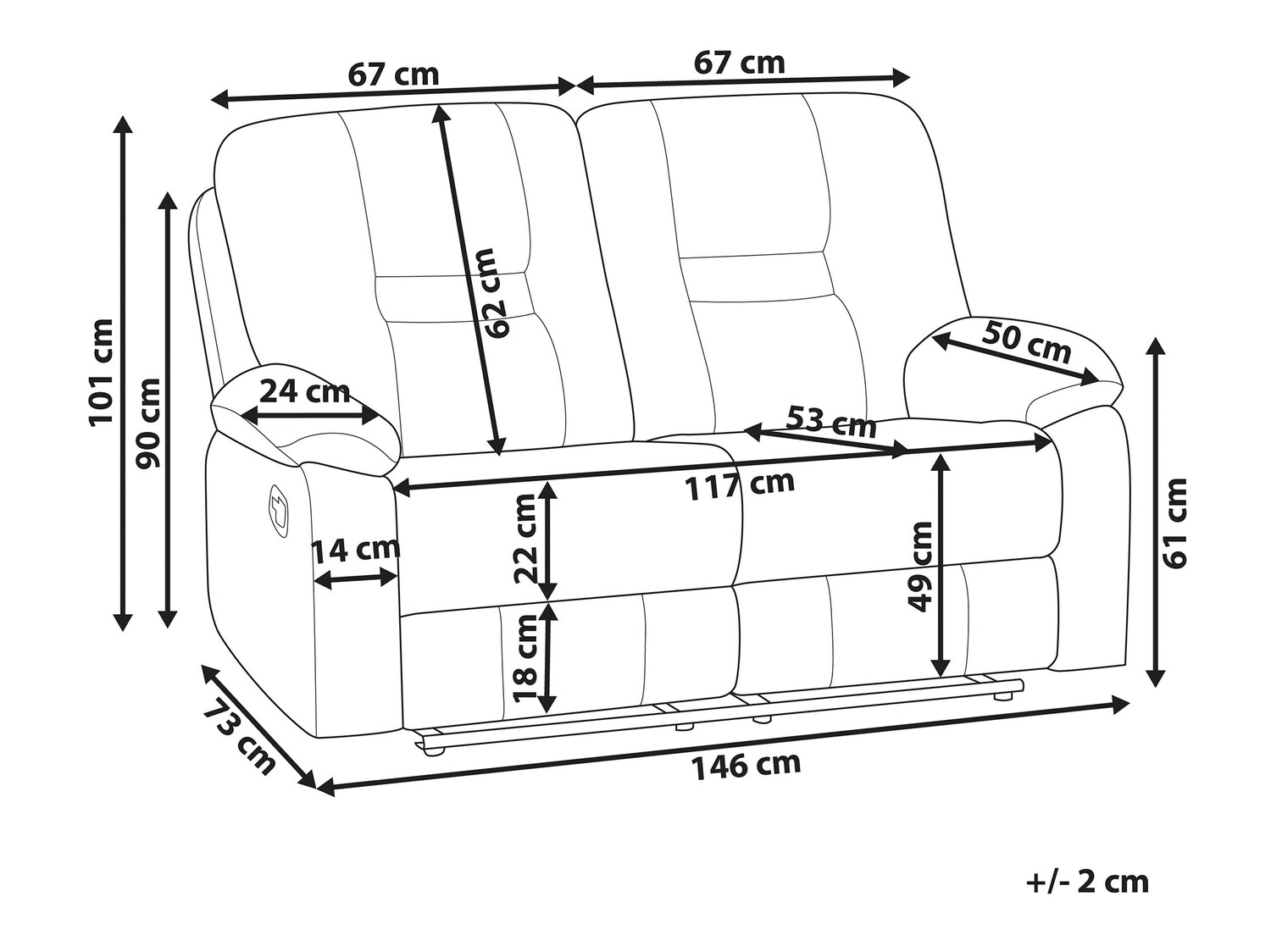 Relaks sofa Tivlira 101 (Belo)