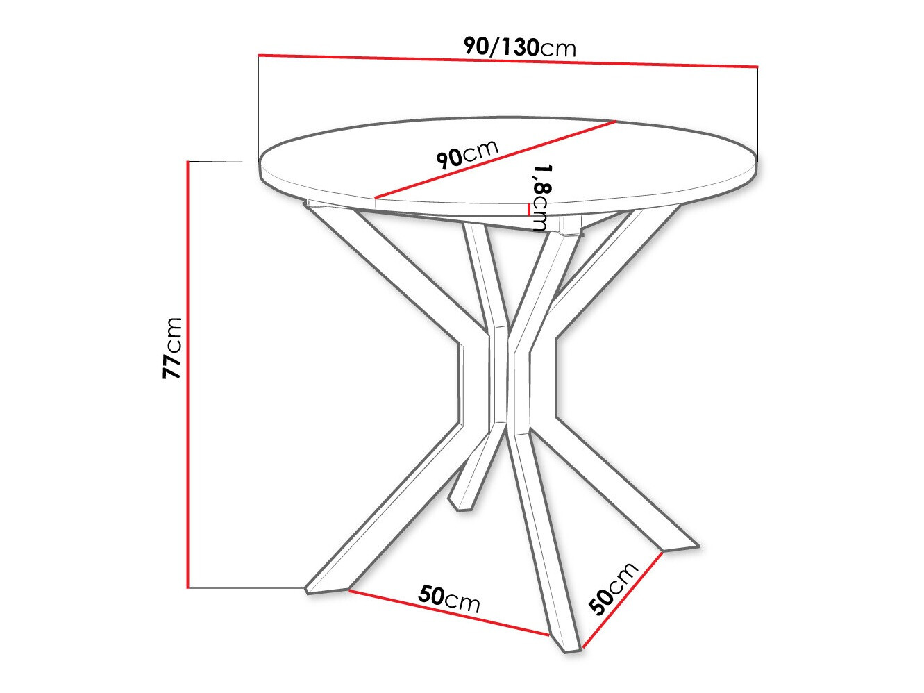 Sto Edmond 111 (Sivi mermer + Crno)