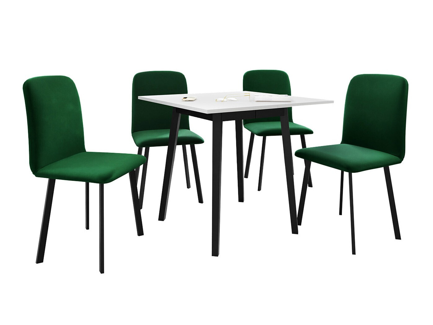 Trpezarijski set Edmond 116 (Belo + Crno)