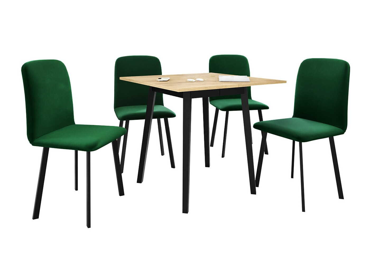 Trpezarijski set Edmond 116 (Zanatski zlatni hrast + Crno)