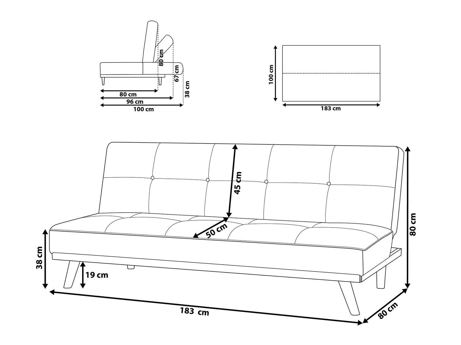 Sofa na razvlačenje Berwyn 747 (Sivo)