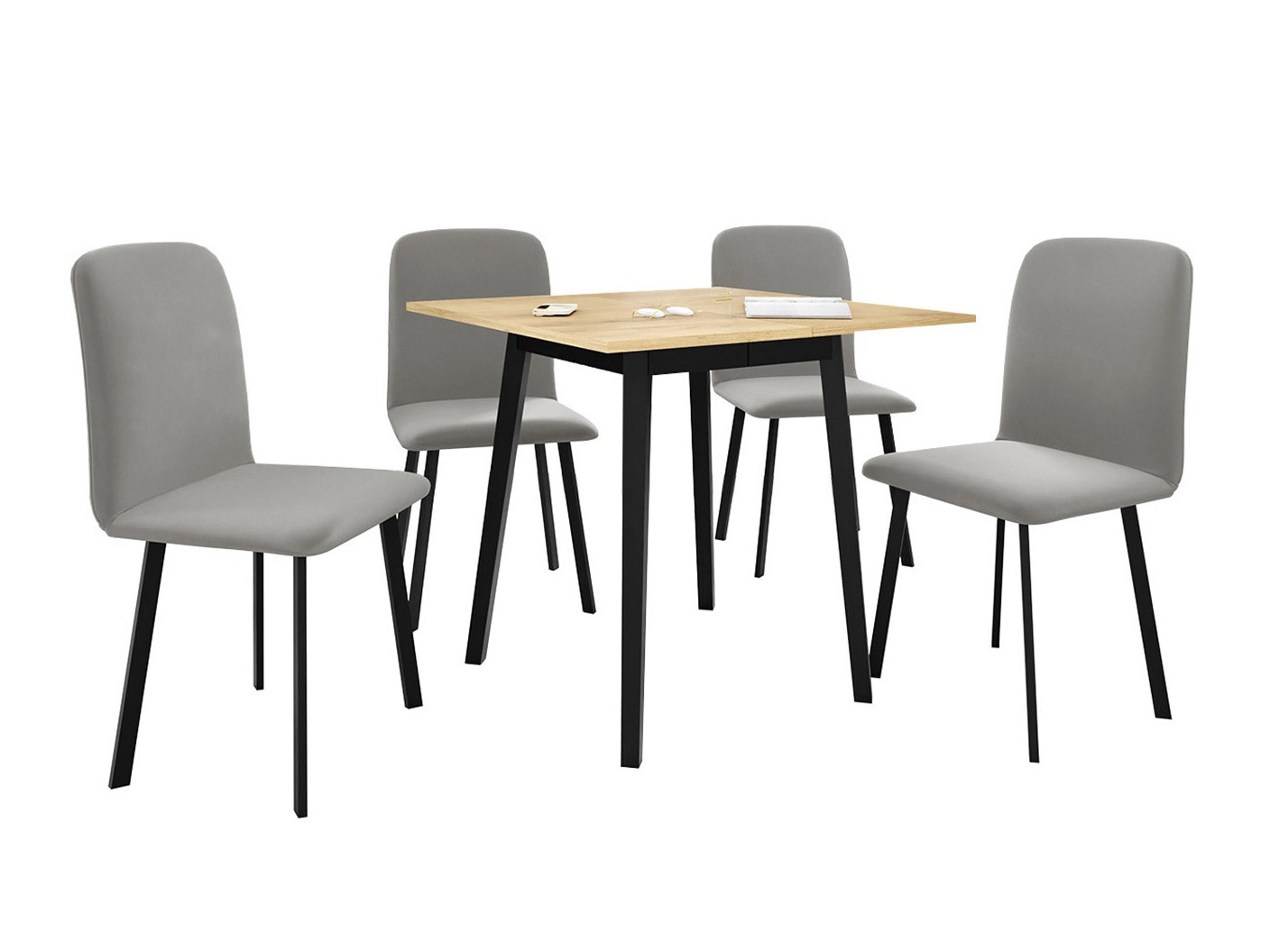 Trpezarijski set Edmond 116 (Zanatski zlatni hrast + Crno)