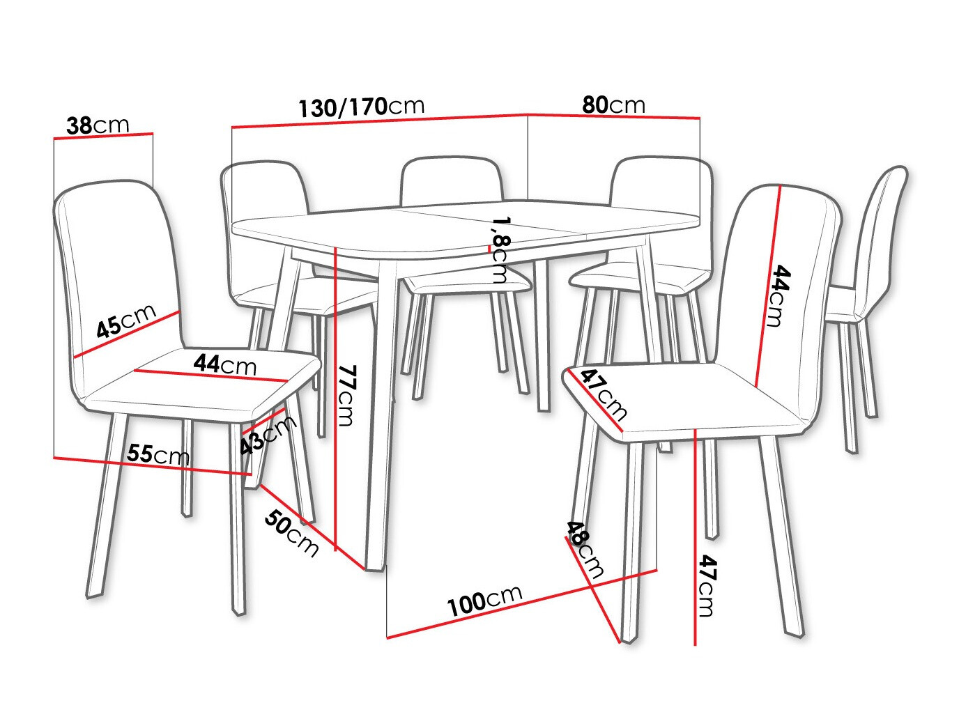 Trpezarijski set Edmond 117 (Zanatski zlatni hrast + Crno)