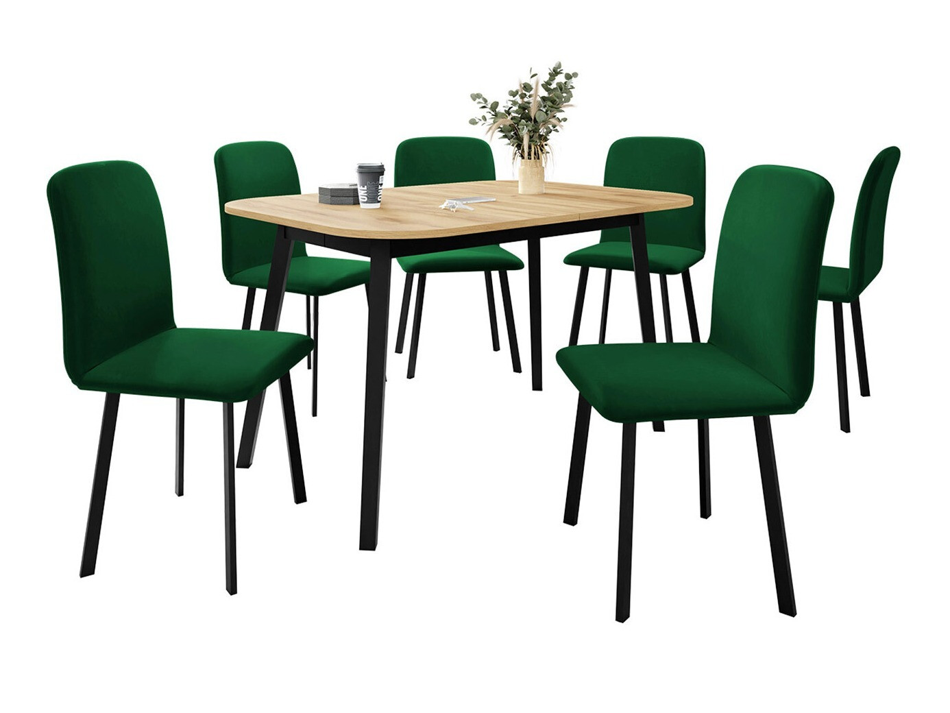 Trpezarijski set Edmond 117 (Zanatski zlatni hrast + Crno)