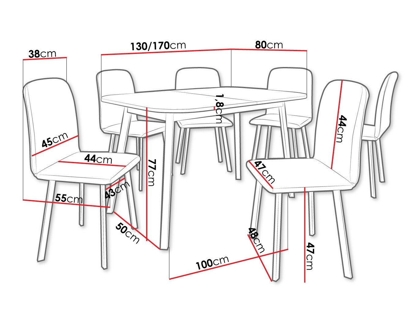 Trpezarijski set Edmond 117 (Zanatski zlatni hrast + Crno)