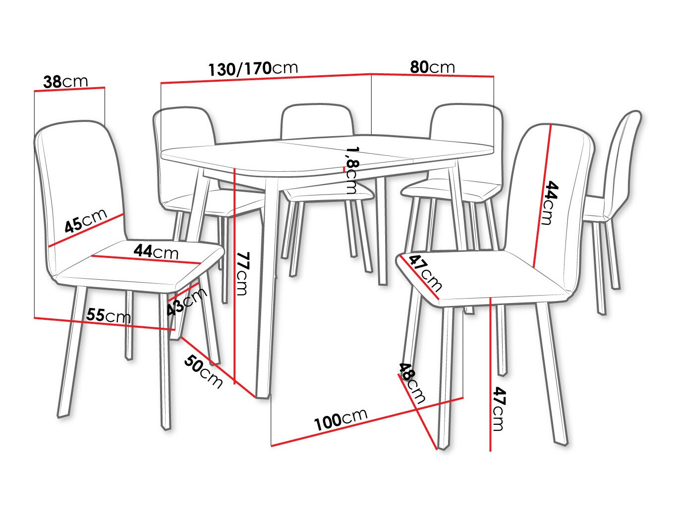 Trpezarijski set Edmond 117 (Zanatski zlatni hrast + Crno)