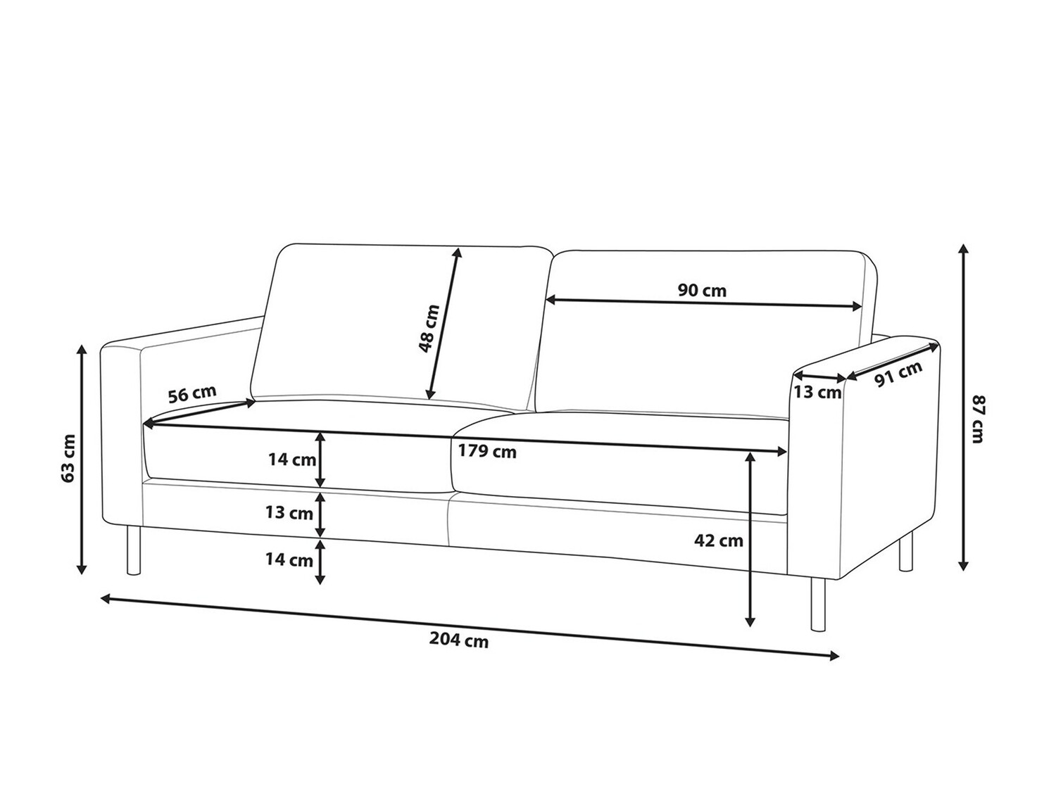 Sofa Berwyn 764 (Crno)