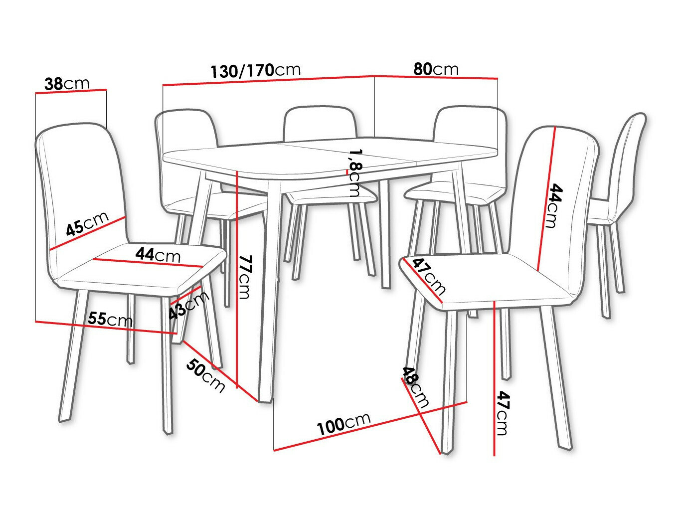 Trpezarijski set Edmond 117 (Zanatski zlatni hrast + Crno)