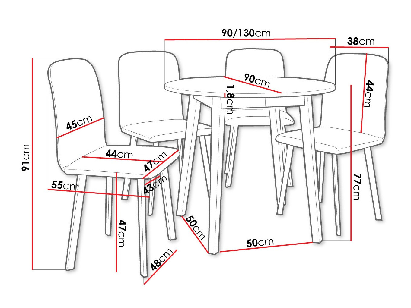 Trpezarijski set Edmond 119 (Zanatski zlatni hrast + Crno)