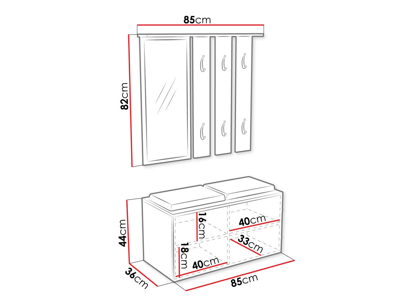 Set za hodnik Mandeville 103 (Belo)