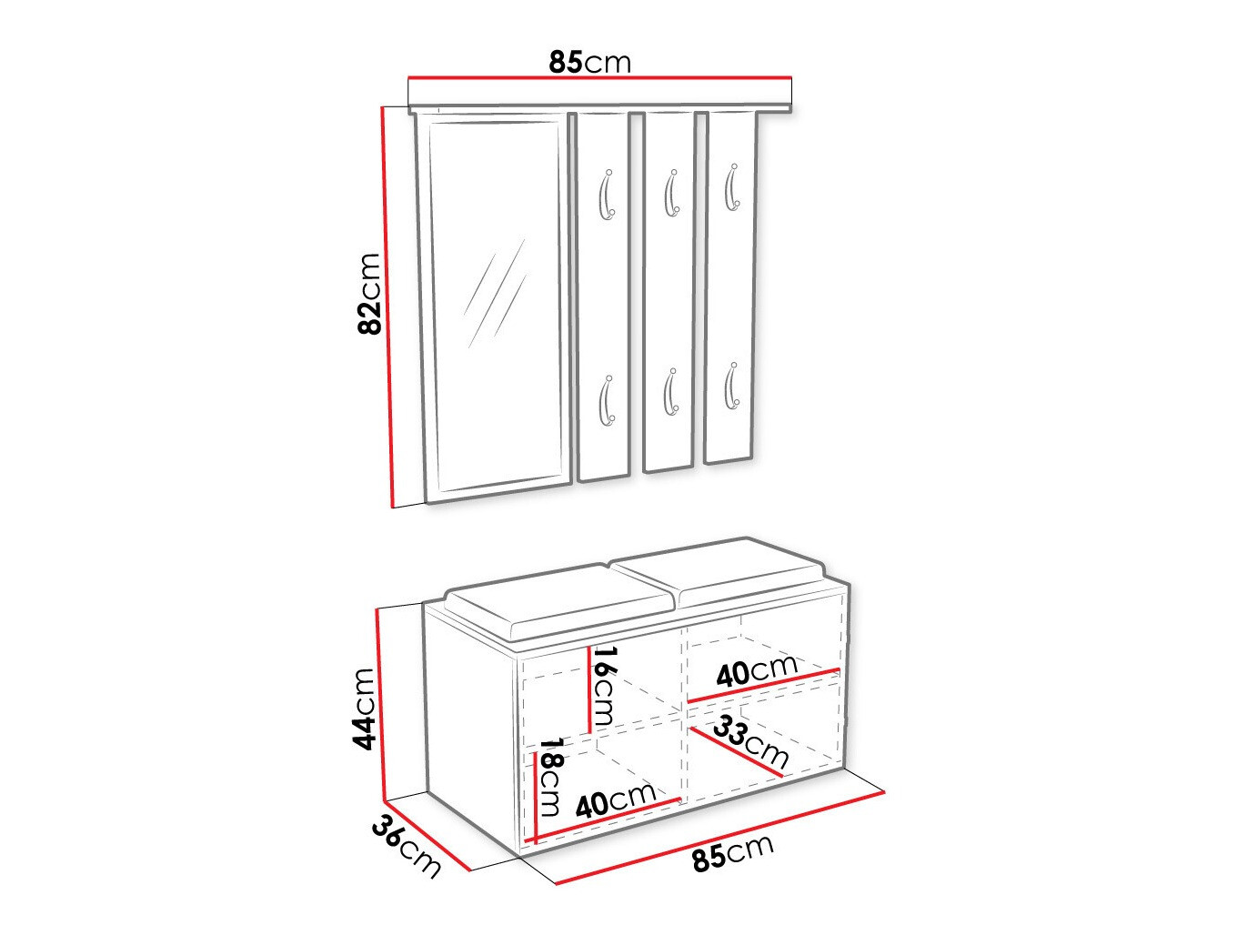 Set za hodnik Mandeville 103 (Sonoma hrast)