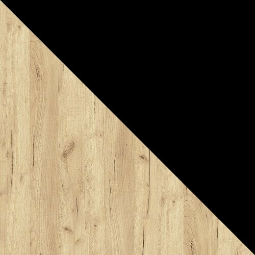 Trpezarijski set Edmond 121 (Zanatski zlatni hrast + Crno)