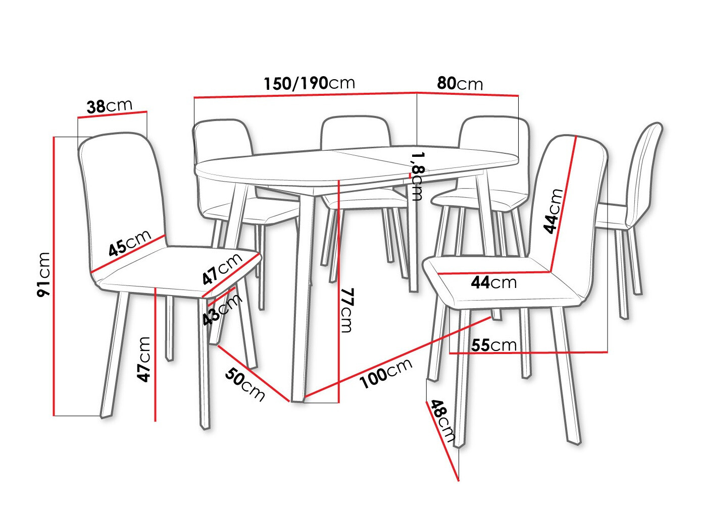 Trpezarijski set Edmond 121 (Zanatski zlatni hrast + Crno)