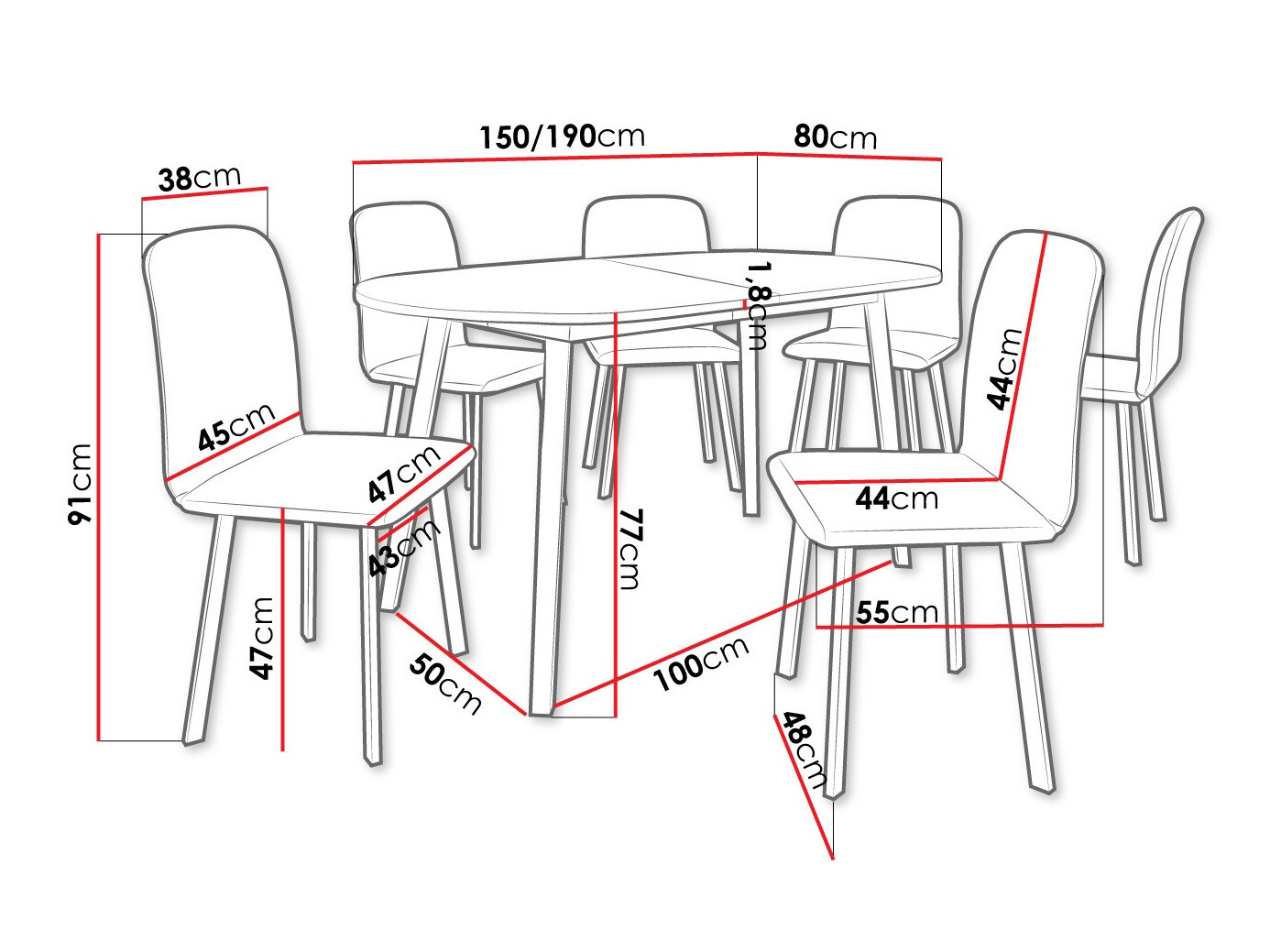 Trpezarijski set Edmond 121 (Zanatski zlatni hrast + Crno)