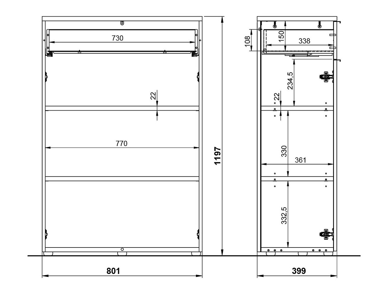Komoda Feltoru 101 (Graphite)