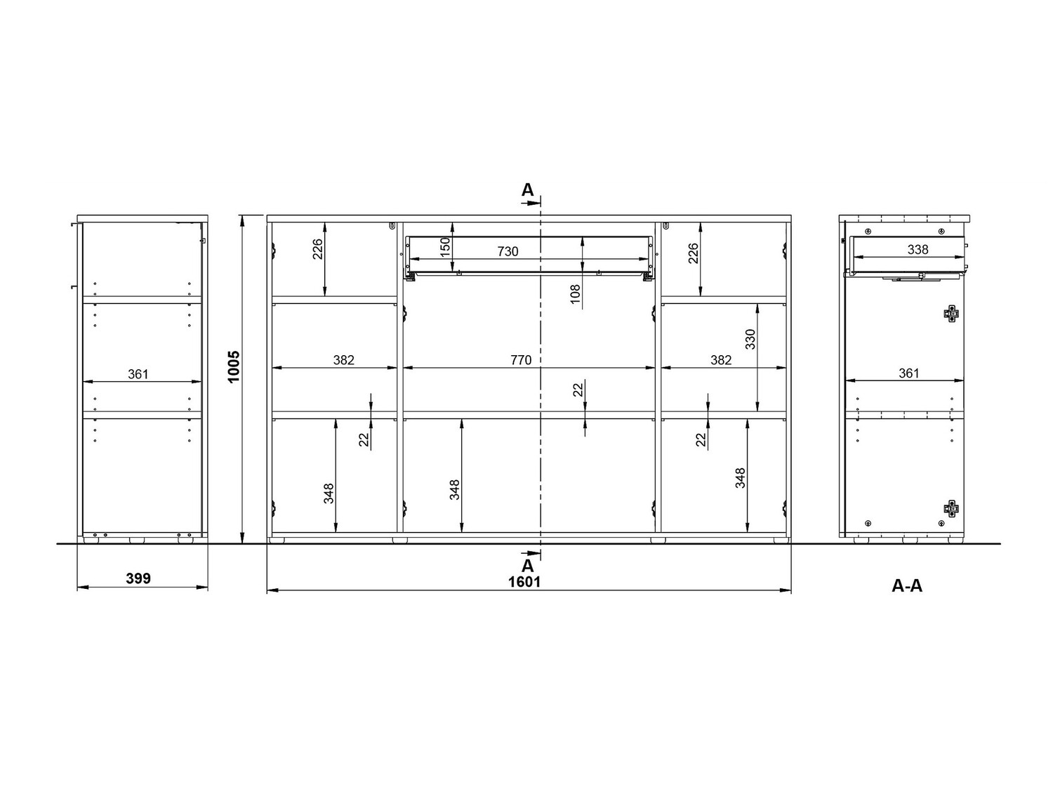 Komoda Feltoru 105 (Graphite)