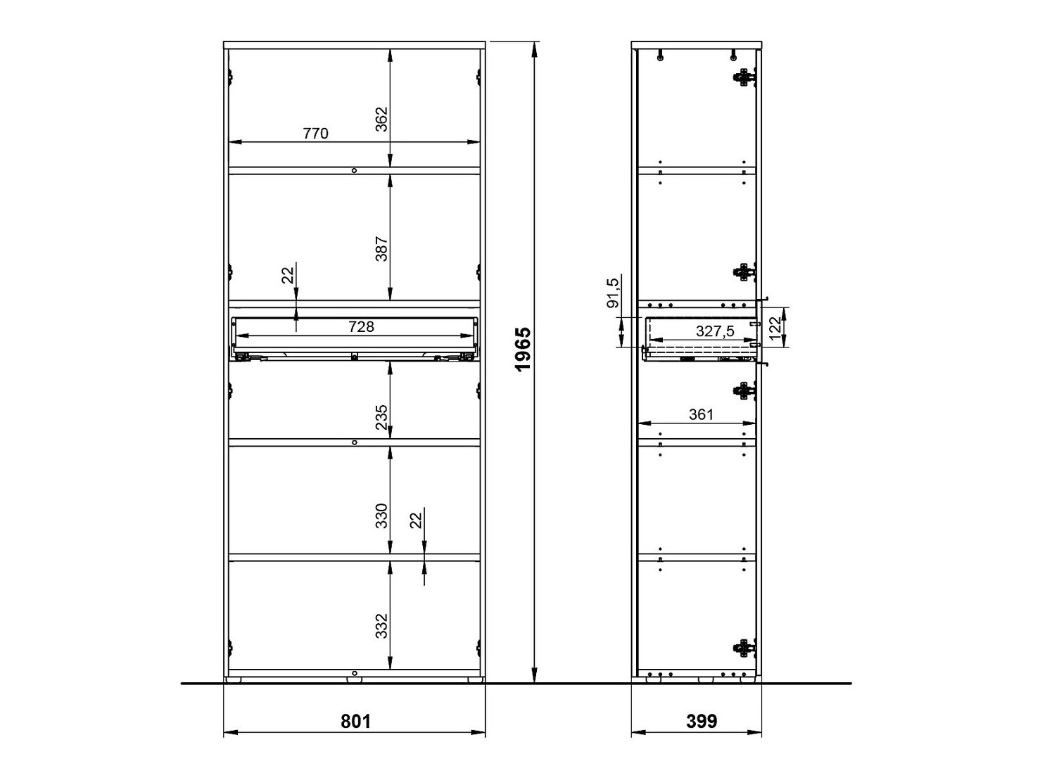 Polica Feltoru 103 (Graphite)