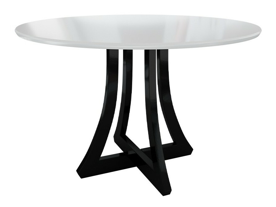 Trpezarijski set Racine 128 (Sjajno belo + Crna visoki sjaj)