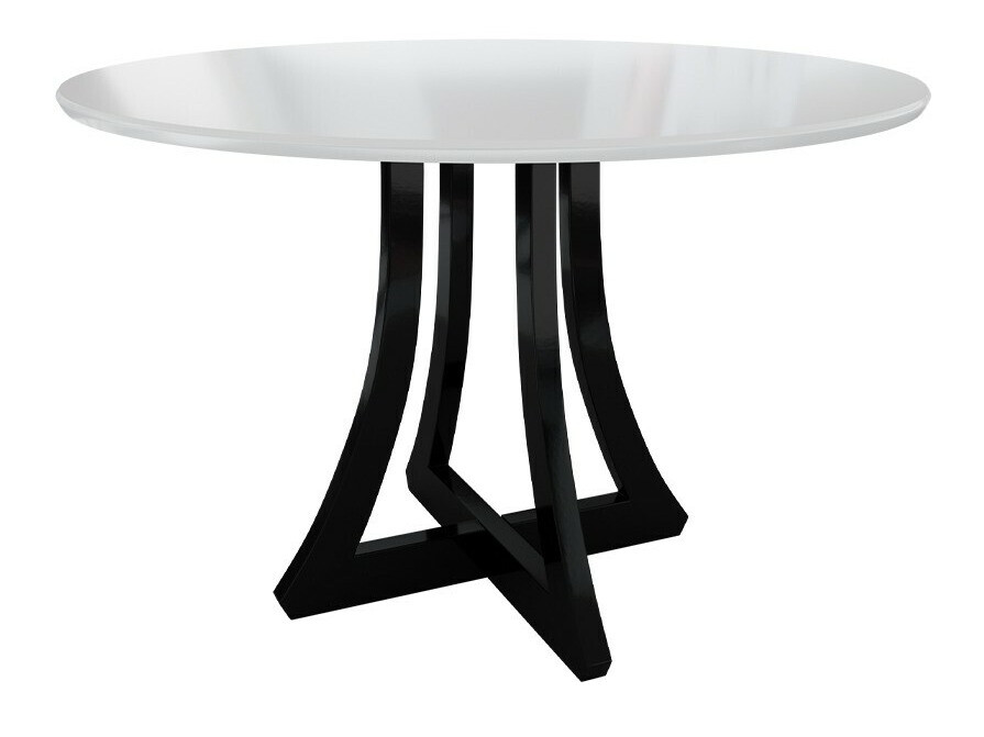 Trpezarijski set Racine 128 (Sjajno belo + Crna visoki sjaj)