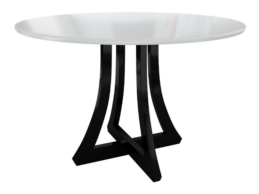 Trpezarijski set Racine 128 (Sjajno belo + Crna visoki sjaj)